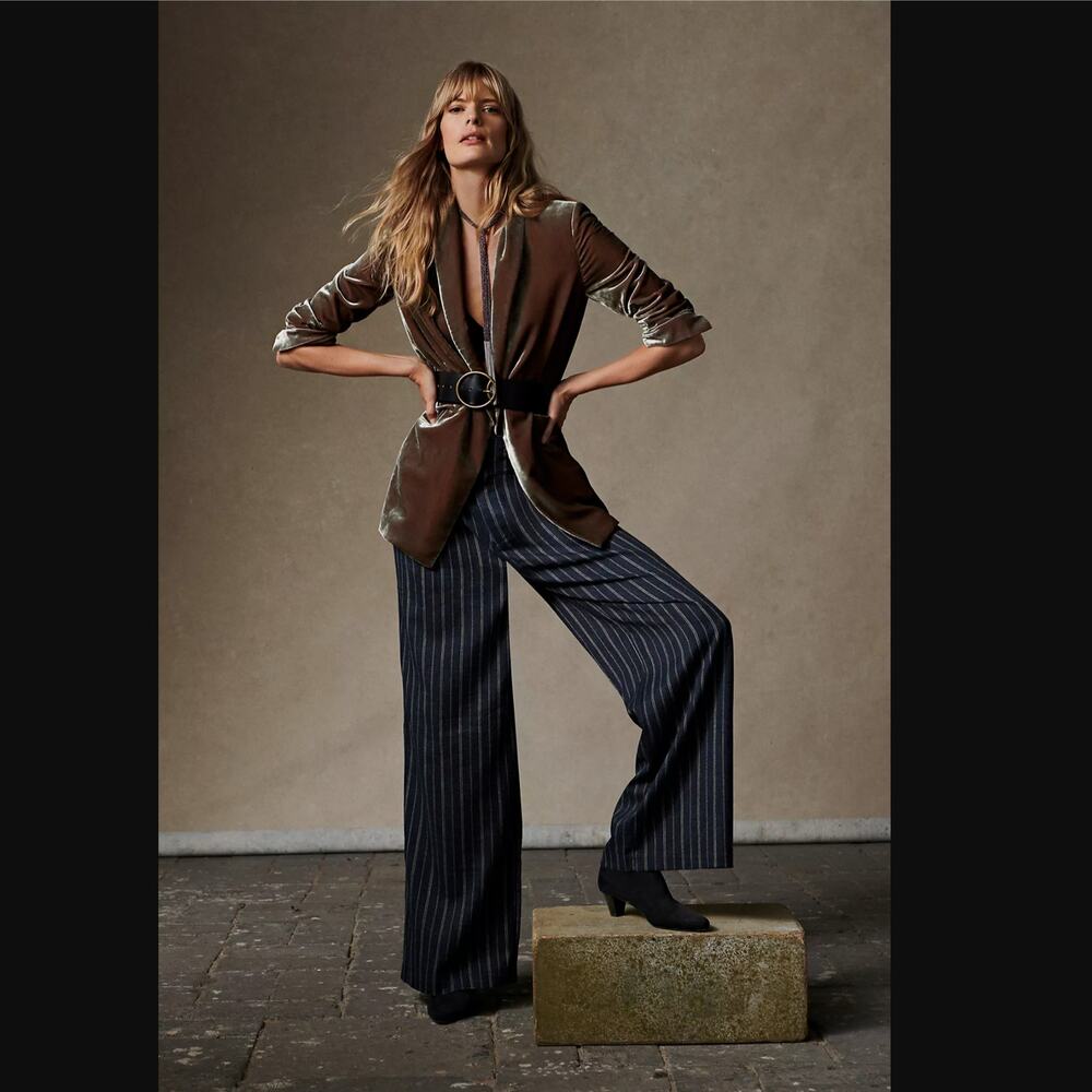 Anthropologie Pinstripe Navy Blue Trousers - Size 4 - New